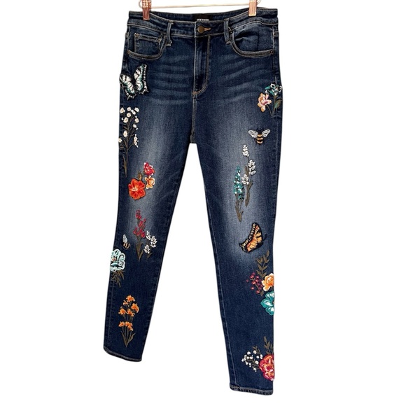 DRIFTWOOD Jackie High Rise Butterfly Garden Women’s Embroidered Skinny Jeans 30 - Picture 8 of 10